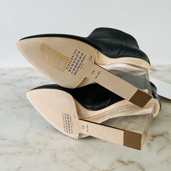 2012 MAISON MARTIN MARGIELA (MMM) x H&M Leather Floating Heel Ankle Boots - US 7 - Picture 6 of 8
